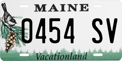 ME license plate 0454SV