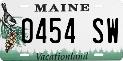 ME license plate 0454SW