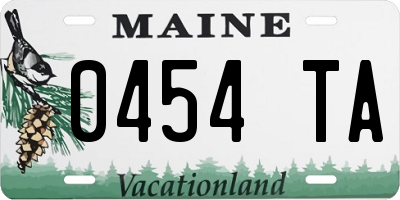 ME license plate 0454TA