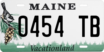 ME license plate 0454TB