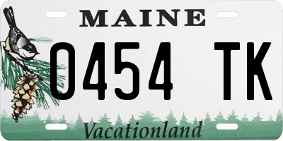 ME license plate 0454TK
