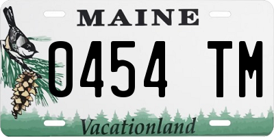 ME license plate 0454TM