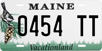 ME license plate 0454TT