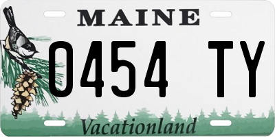 ME license plate 0454TY