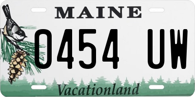 ME license plate 0454UW