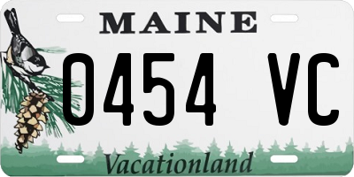 ME license plate 0454VC