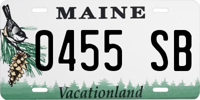 ME license plate 0455SB