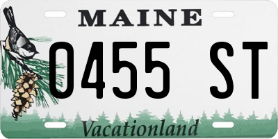 ME license plate 0455ST