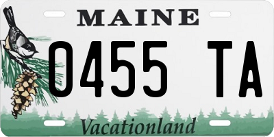 ME license plate 0455TA