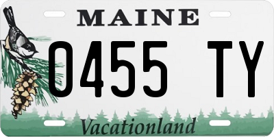 ME license plate 0455TY