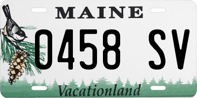 ME license plate 0458SV
