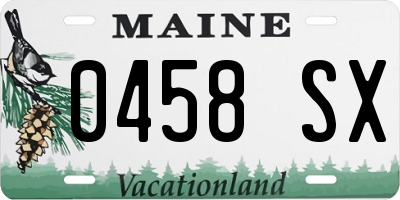 ME license plate 0458SX