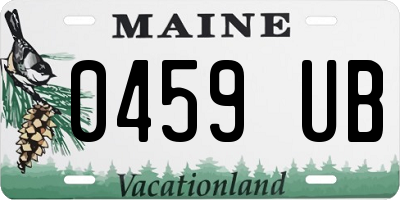 ME license plate 0459UB