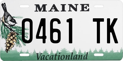 ME license plate 0461TK
