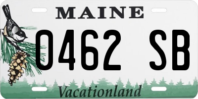 ME license plate 0462SB