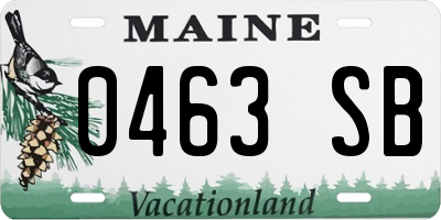 ME license plate 0463SB