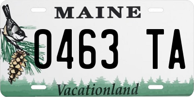 ME license plate 0463TA