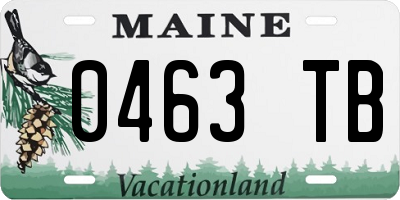ME license plate 0463TB