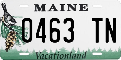 ME license plate 0463TN