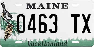 ME license plate 0463TX