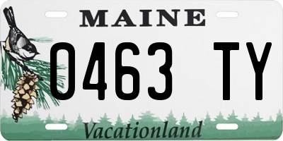 ME license plate 0463TY