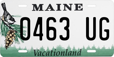 ME license plate 0463UG