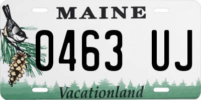ME license plate 0463UJ
