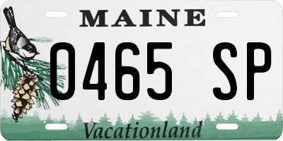 ME license plate 0465SP