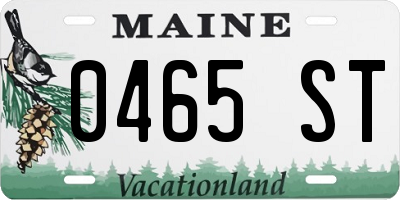 ME license plate 0465ST