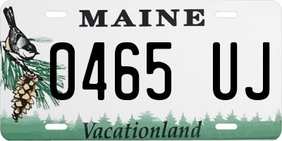 ME license plate 0465UJ