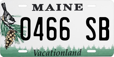 ME license plate 0466SB