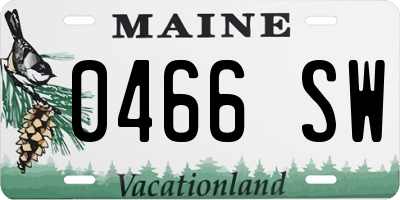 ME license plate 0466SW
