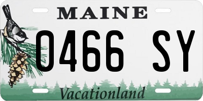 ME license plate 0466SY