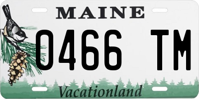 ME license plate 0466TM