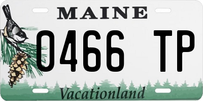 ME license plate 0466TP