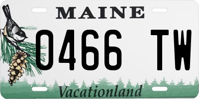 ME license plate 0466TW