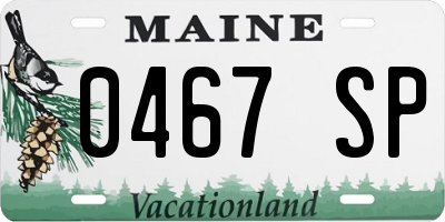ME license plate 0467SP