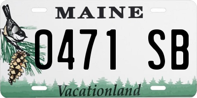 ME license plate 0471SB