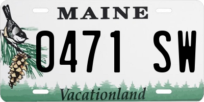 ME license plate 0471SW