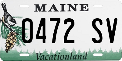 ME license plate 0472SV