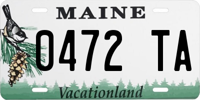 ME license plate 0472TA