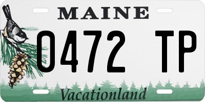 ME license plate 0472TP