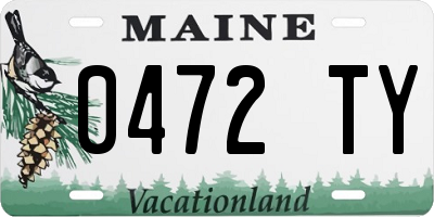 ME license plate 0472TY