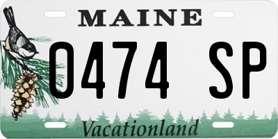 ME license plate 0474SP