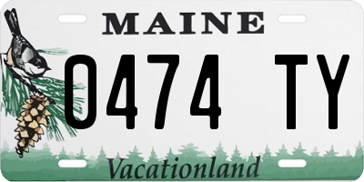 ME license plate 0474TY