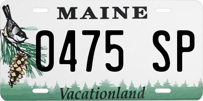 ME license plate 0475SP