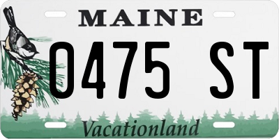 ME license plate 0475ST