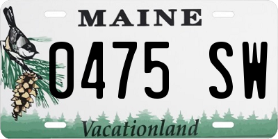 ME license plate 0475SW