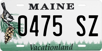 ME license plate 0475SZ