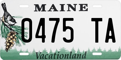 ME license plate 0475TA